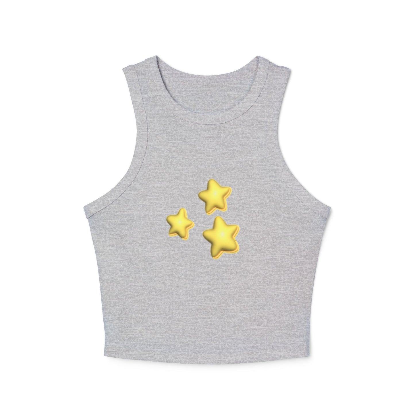 STARZ - Starry Women's Micro Rib Racer Tank Top, Summer Crop Top, Casual Athletic Wear, Festival Outfit, Beach Day Essential, Gift for Her
