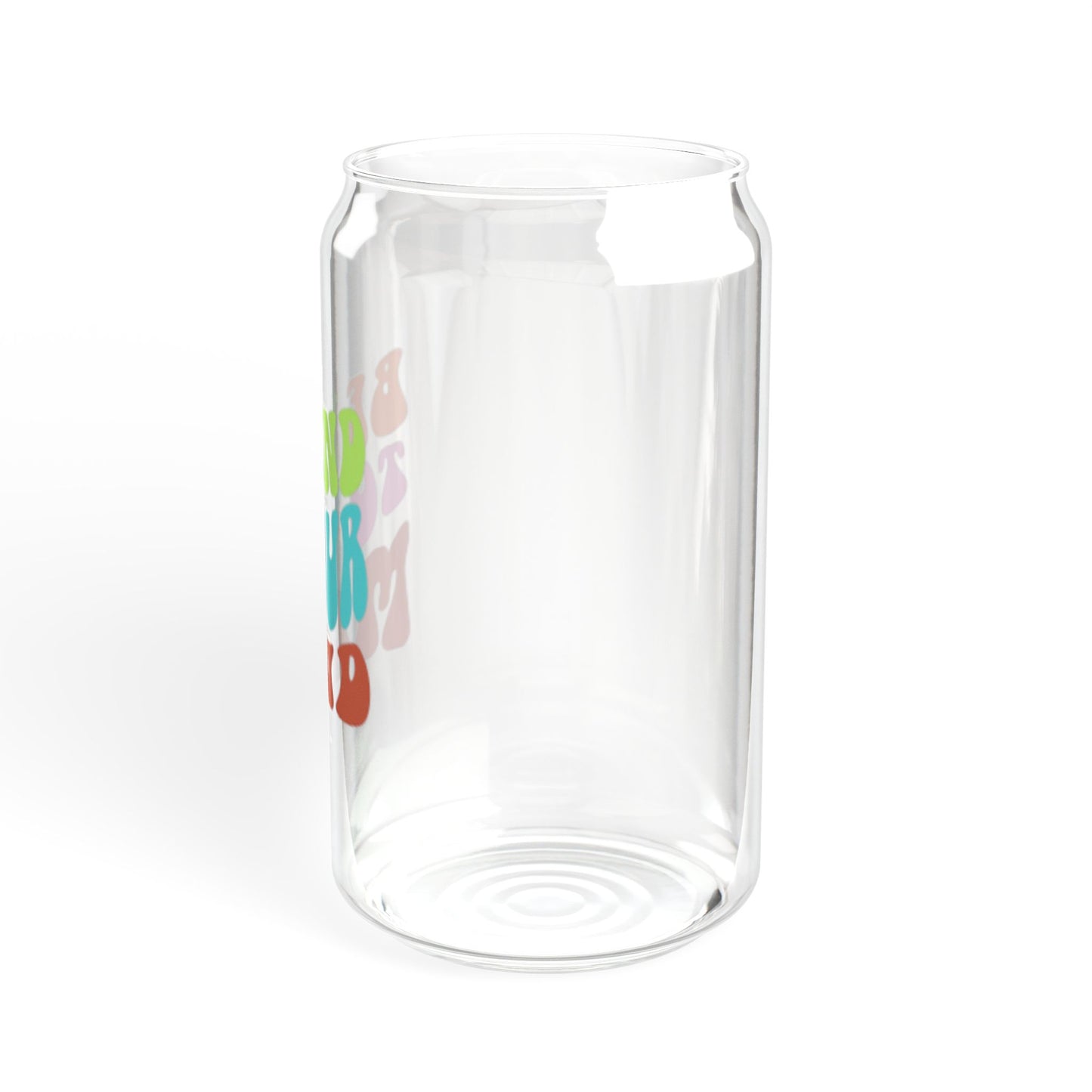 Be kind to your mind | Cheerful Sipper Glass, 16oz - Good Day Drinkware, Eco-Friendly Water Bottle, Cute Star Pattern, Ideal for Parties, Gifts