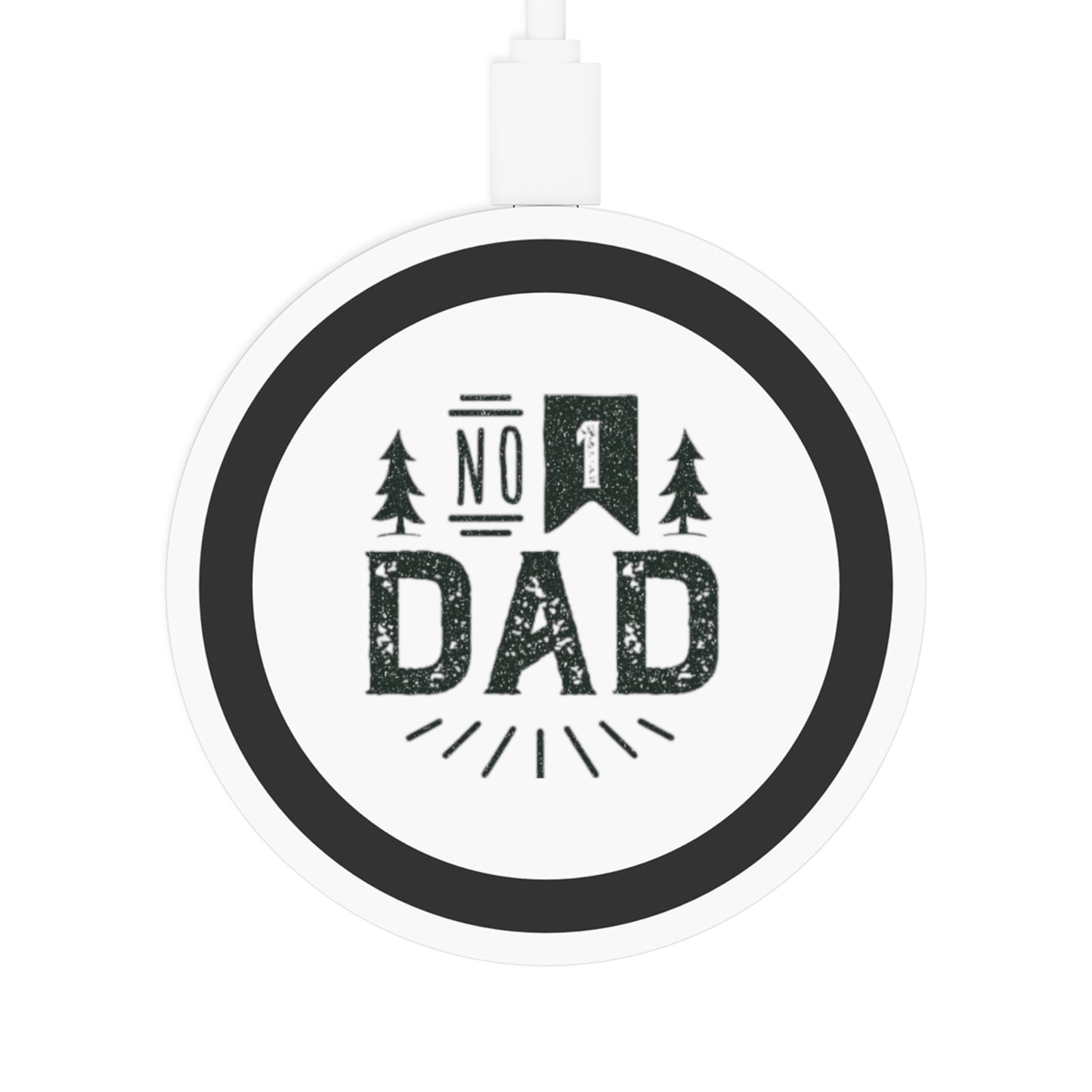 No.1 Dad - Wireless Charging Pad for Dads, No. 1 Dad Wireless Charger, Unique Gift for Father's Day, Tech Accessories, Eco-Friendly Charging Pad