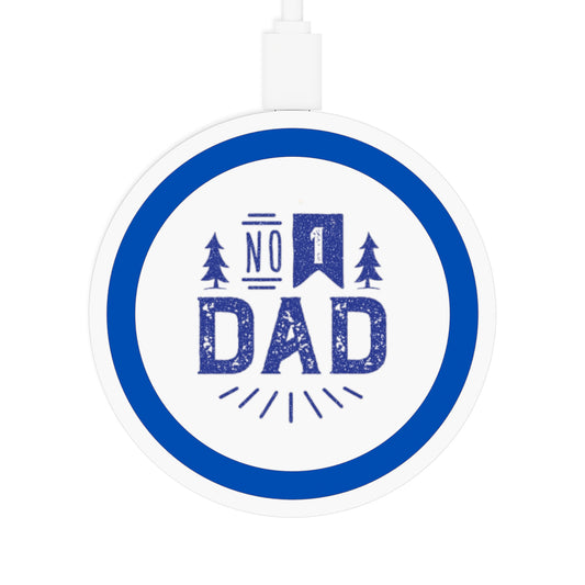 No.1 Dad - Wireless Charging Pad for Dads, No. 1 Dad Wireless Charger, Unique Gift for Father's Day, Tech Accessories, Eco-Friendly Charging Pad