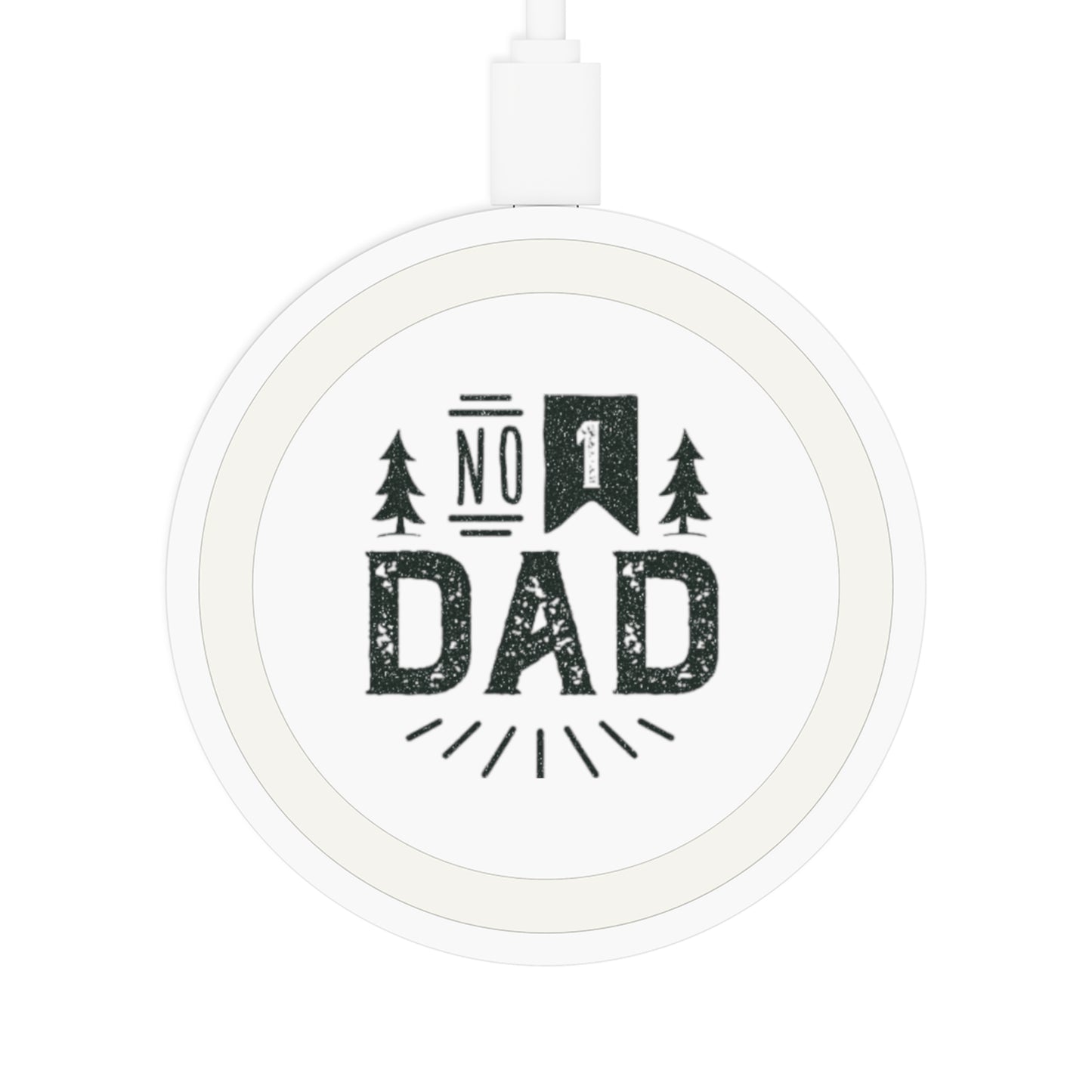 No.1 Dad - Wireless Charging Pad for Dads, No. 1 Dad Wireless Charger, Unique Gift for Father's Day, Tech Accessories, Eco-Friendly Charging Pad