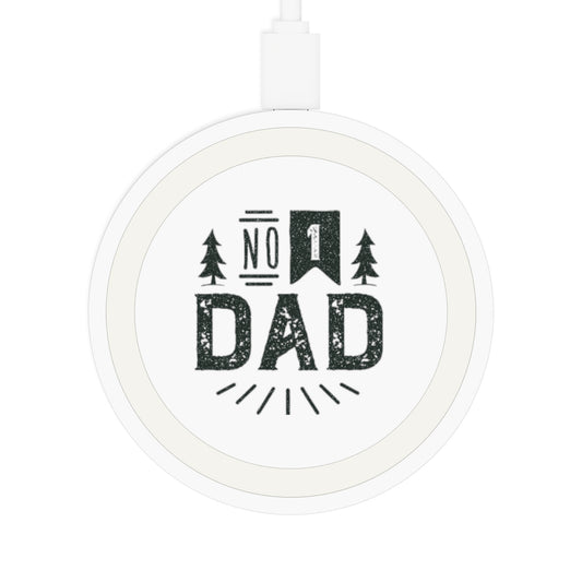 No.1 Dad - Wireless Charging Pad for Dads, No. 1 Dad Wireless Charger, Unique Gift for Father's Day, Tech Accessories, Eco-Friendly Charging Pad