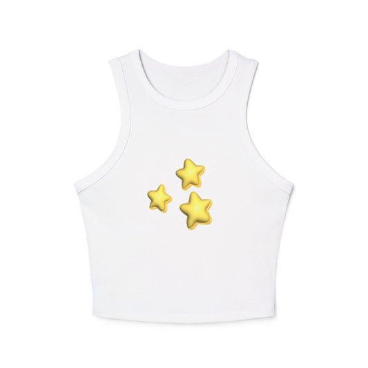 STARZ - Starry Women's Micro Rib Racer Tank Top, Summer Crop Top, Casual Athletic Wear, Festival Outfit, Beach Day Essential, Gift for Her